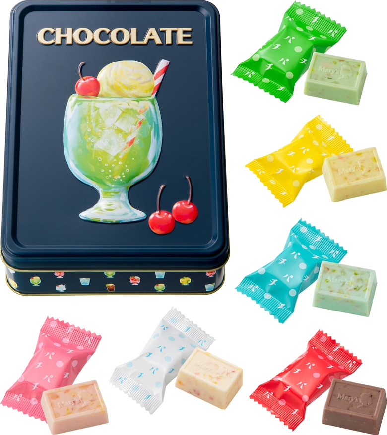 はじけるキャンディチョコレート。 アソートメント缶 21個入【メリーチョコレート】